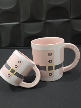 Holly & JOY Pink Santa Mama and Baby Ceramic Mug - Set of 2